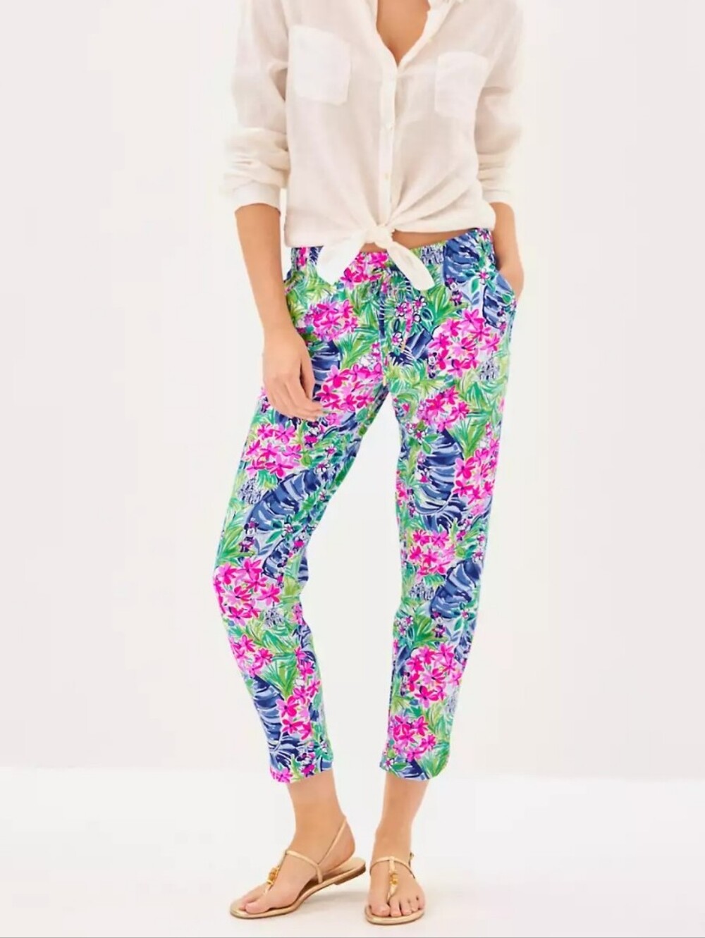Lilly Pulitzer x Disney Parks French Terry Pants Large NWT | Tropical Casual